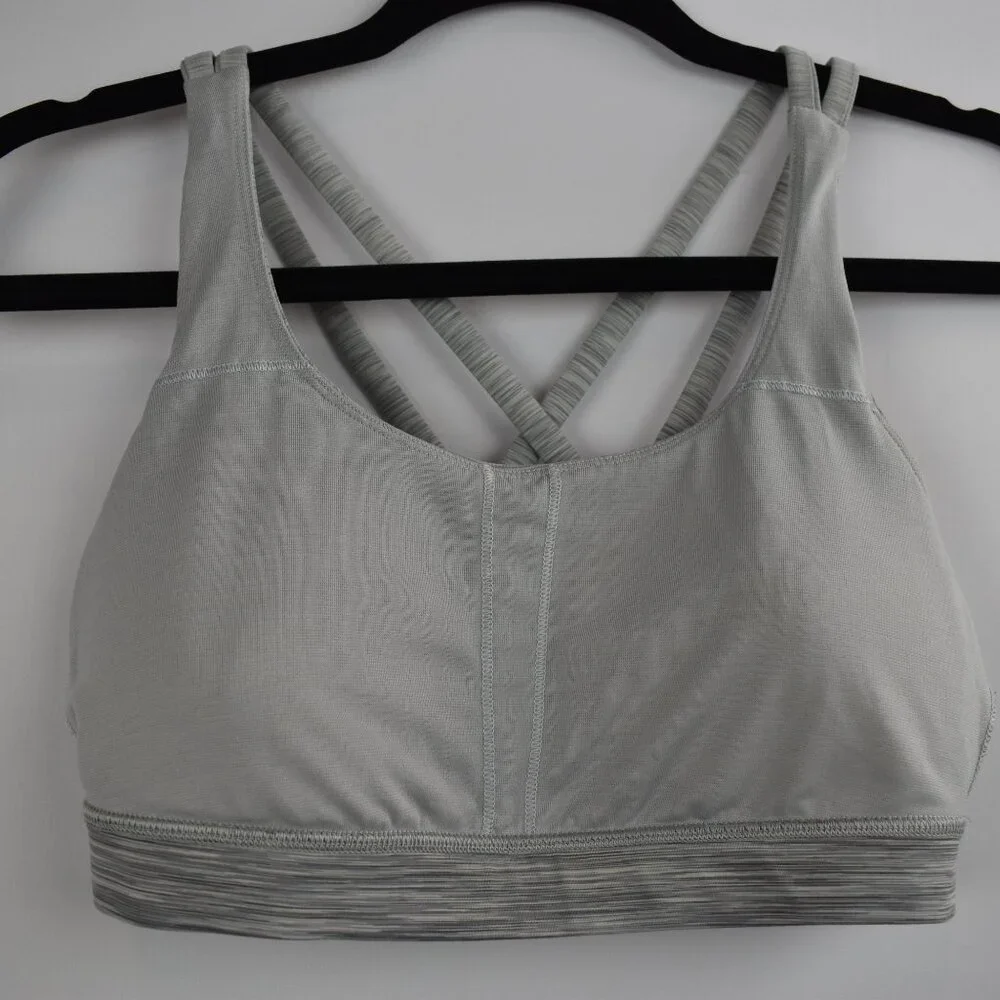 Lululemon Women's Sports Bra Criss Cross Back Space Ice Grey Size 6, Xsm, 30x32